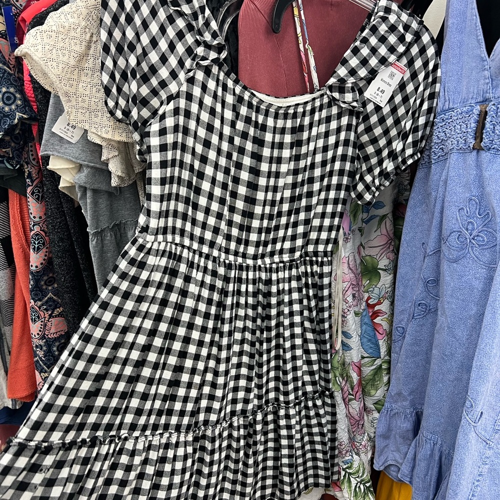 I.N. San Francisco Black and White Gingham Mini Dress